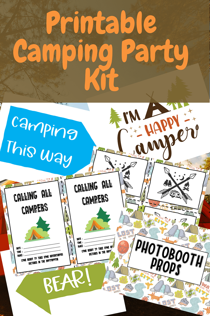 Printable Camping Party Kit Pin Tara